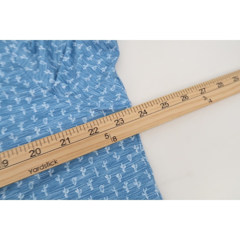 johnnie-O Featherweight Performance Polo Mojave Blue Cactus All Over Mens Large - Picture 11 of 13